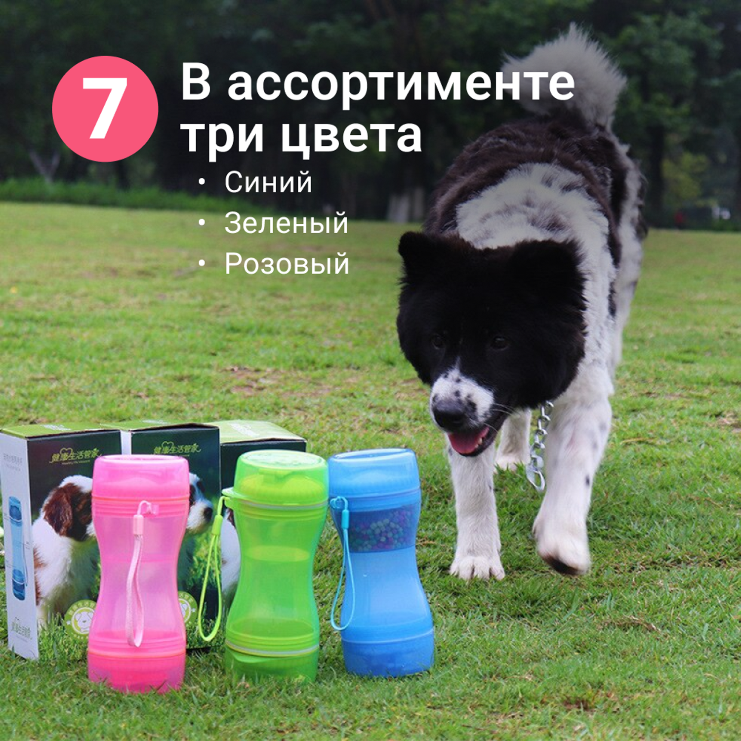 Бутылка для собак дорожная ZDK ZooWell 2в1 20*8 см - фото 9