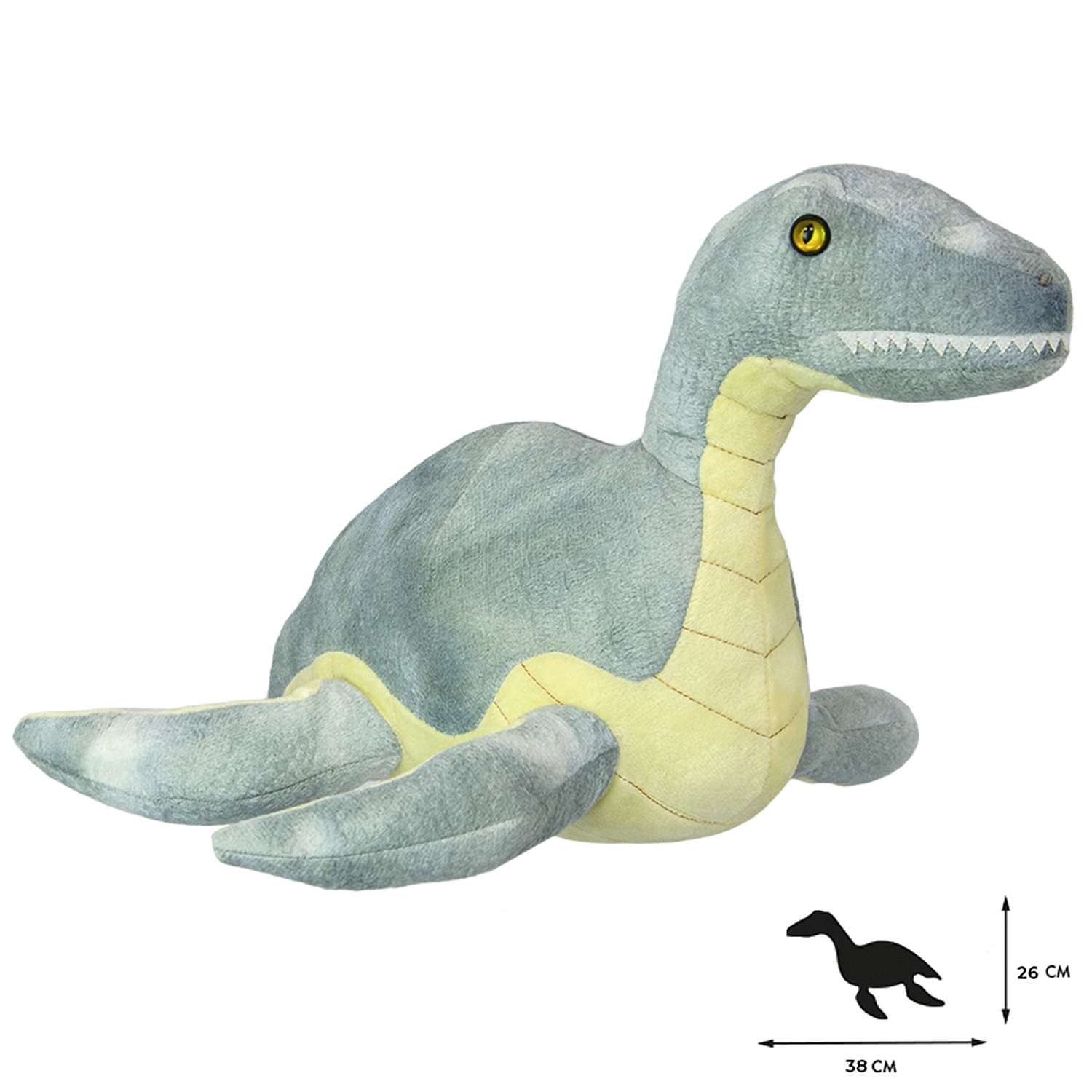 Мягкая игрушка All About Nature Динозавр плезиозавр 40 см - фото 4