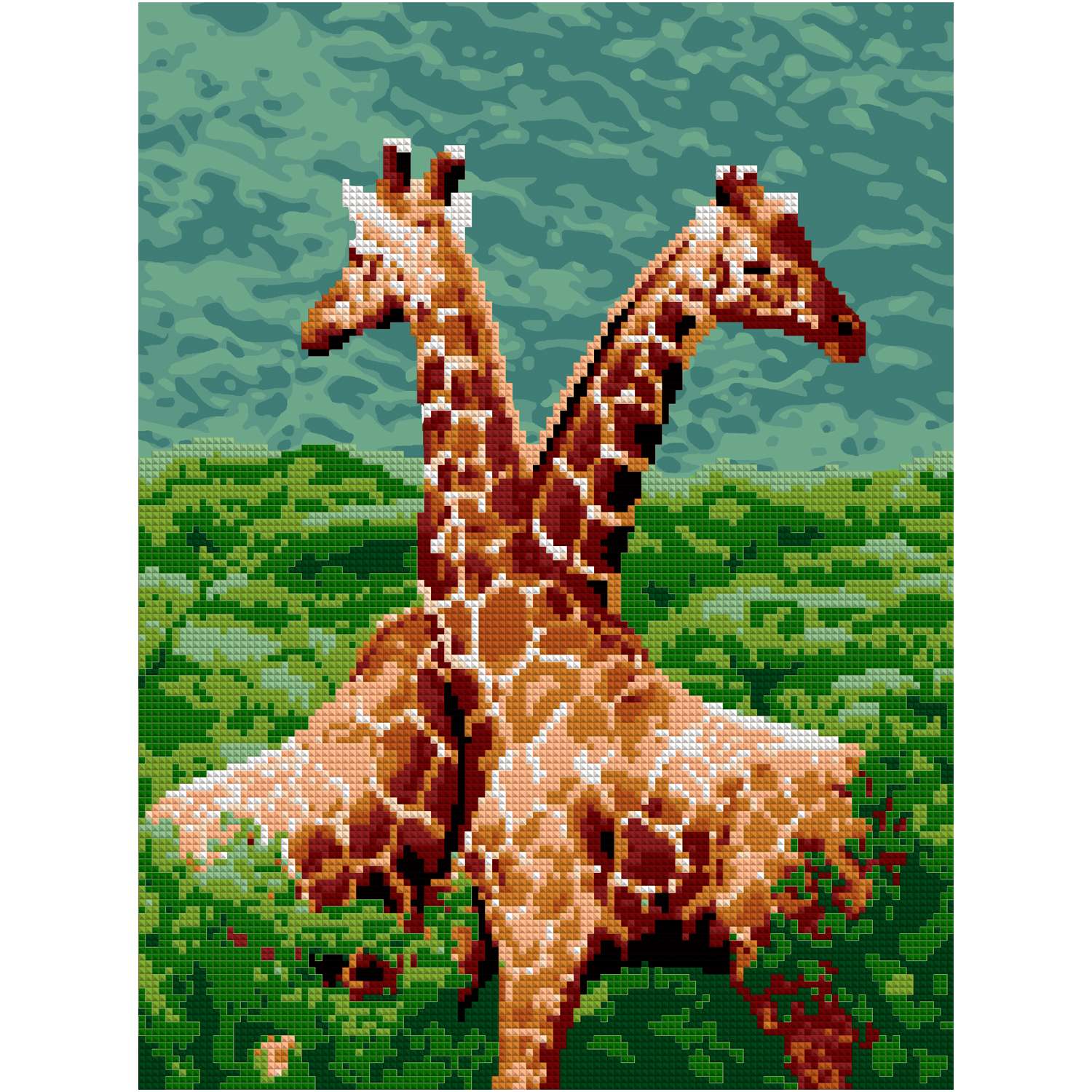 Алмазная мозаика на холсте LORI с частичным заполнением Жирафы 40х30 см - фото 1