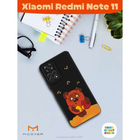 Силиконовый чехол Mcover для смартфона Xiaomi Redmi Note 11 Союзмультфильм Медвежонок и мед