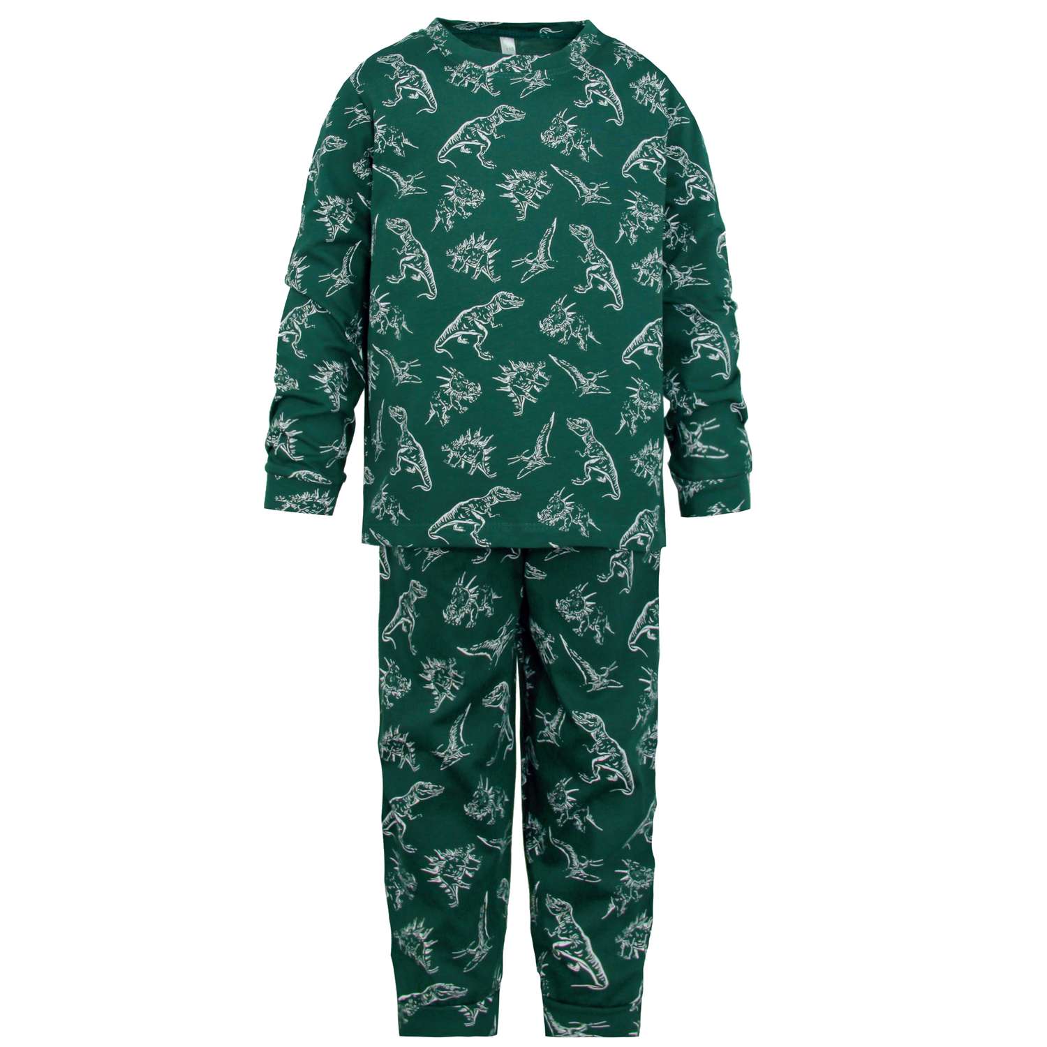 Пижама ИНОВО GS1174/темно-зеленый-динозавр - фото 1