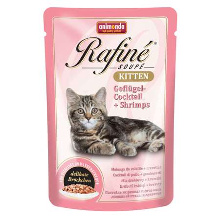 Корм влажный для котят ANIMONDA 100г Rafinе Kitten из мяса домашней птицы и креветок пауч