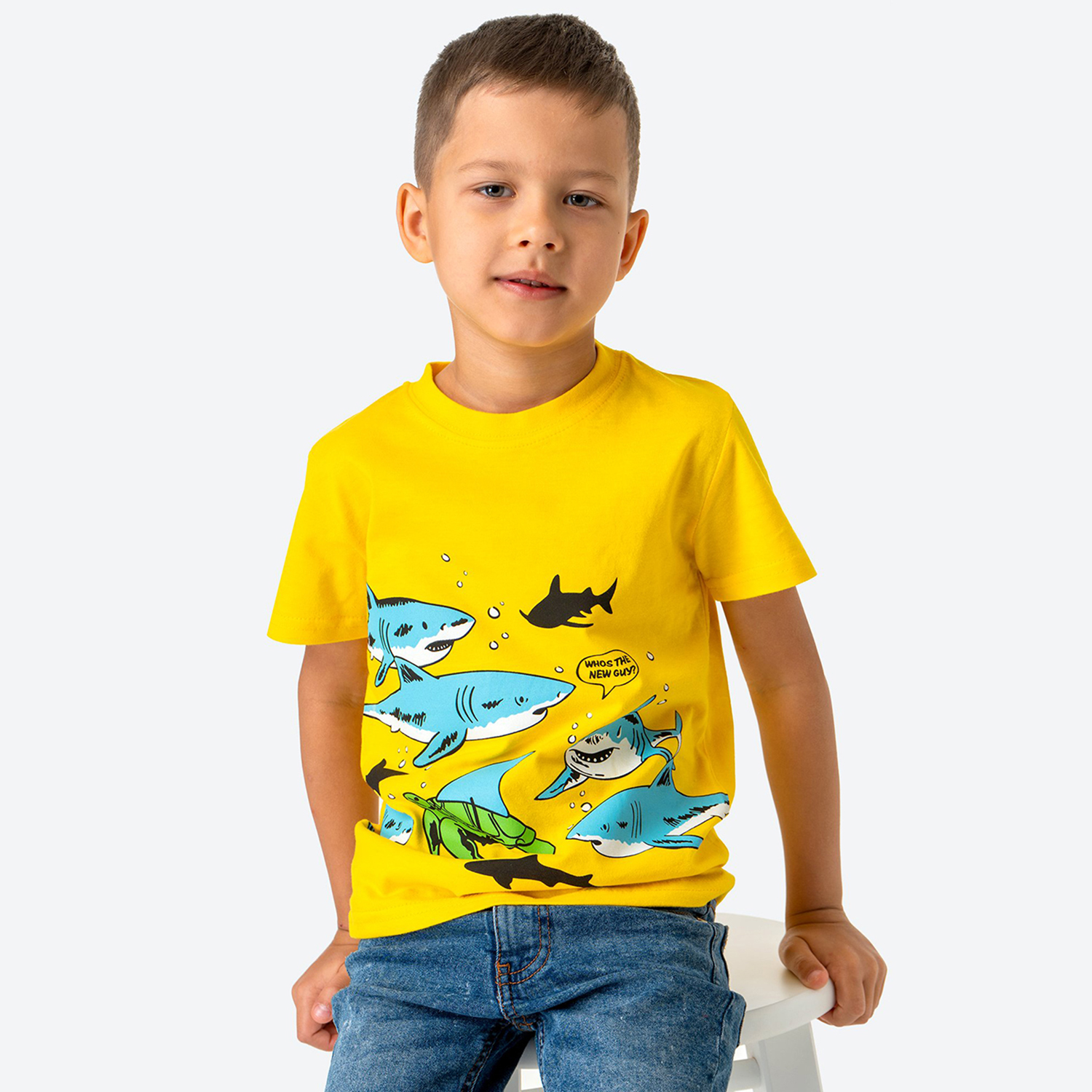 Футболка BONITO KIDS BK0002Mжелтый.акулы - фото 2