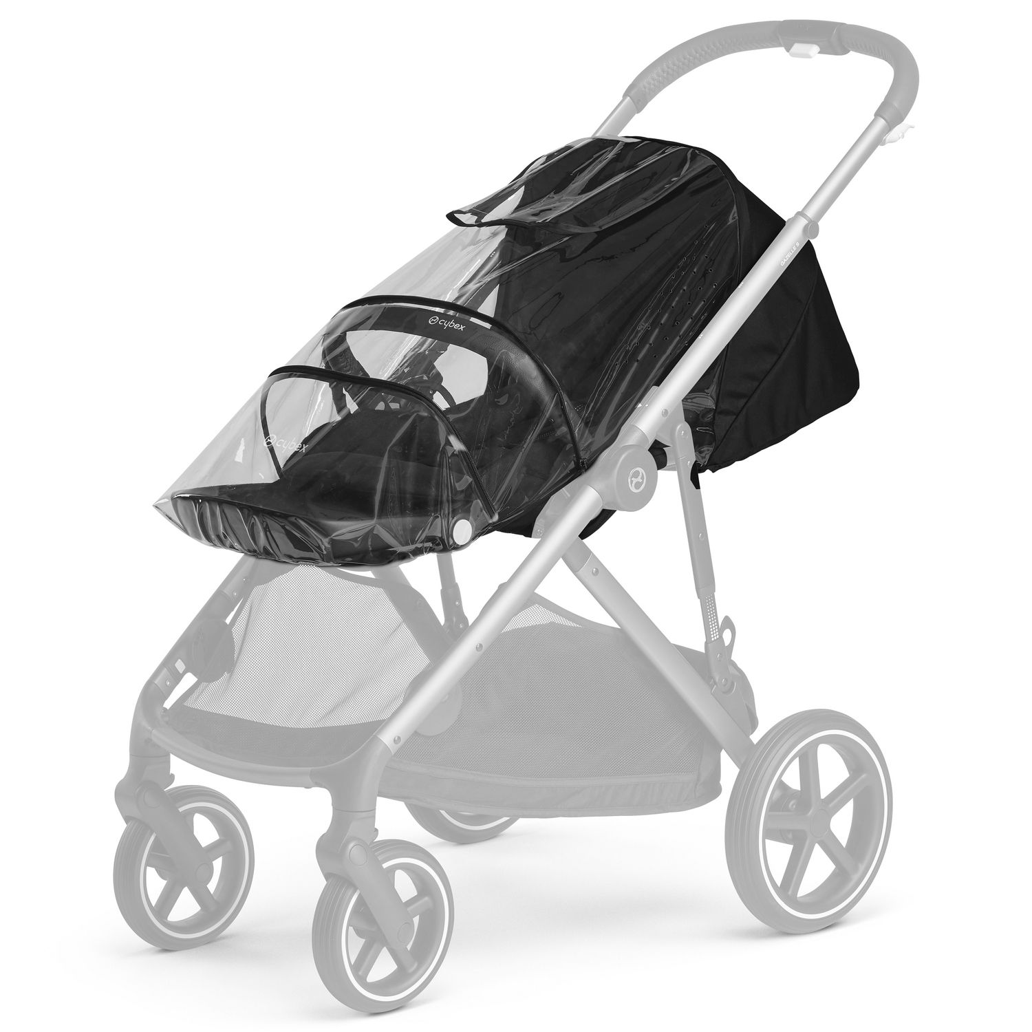 Блок прогулочный для коляски Cybex Gazelle S Cot TPE с дождевиком Deep Black - фото 6