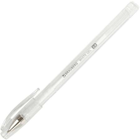 Ручки гелевые Brauberg White Pastel белые Комплект 12 штук