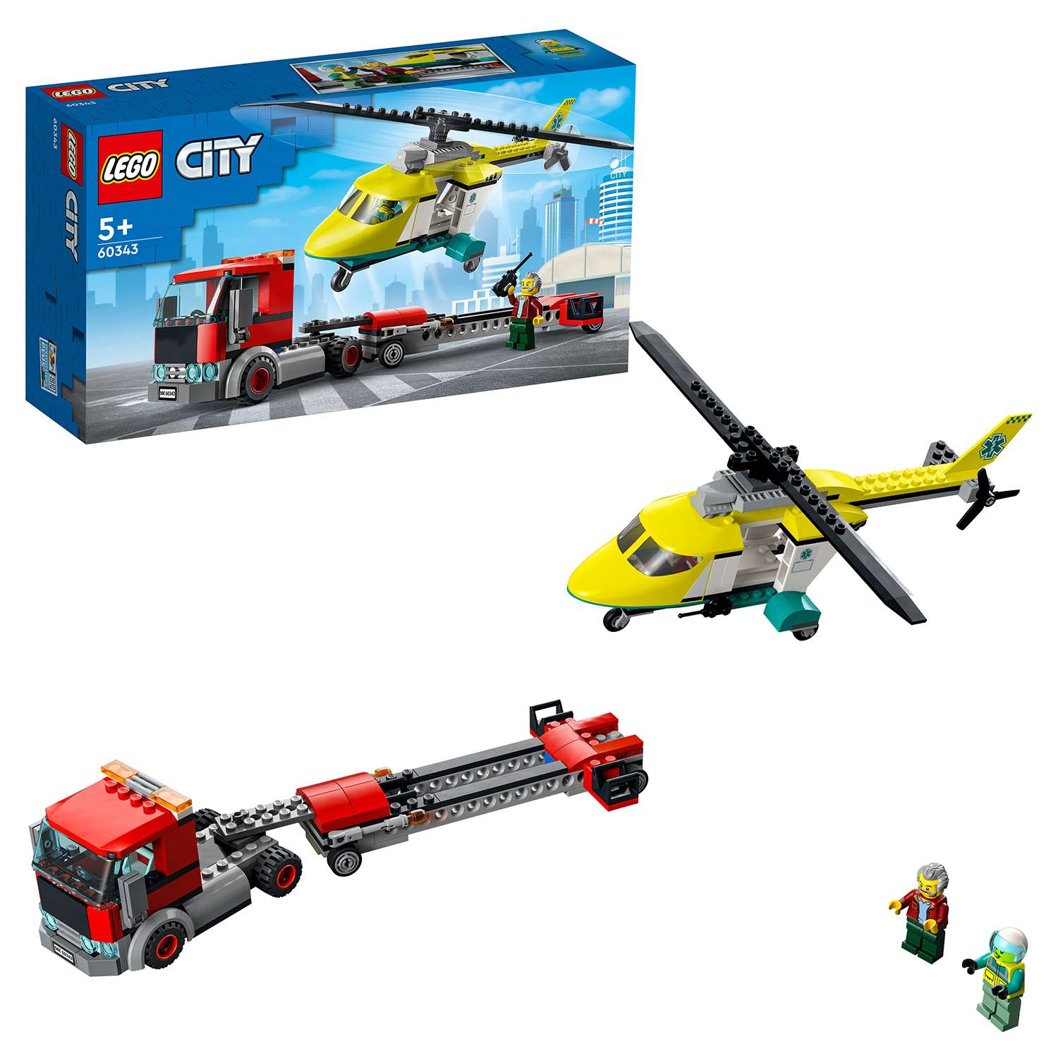 Конструктор LEGO City Great Vehicles Грузовик для спасательного вертолёта 60343 - фото 1