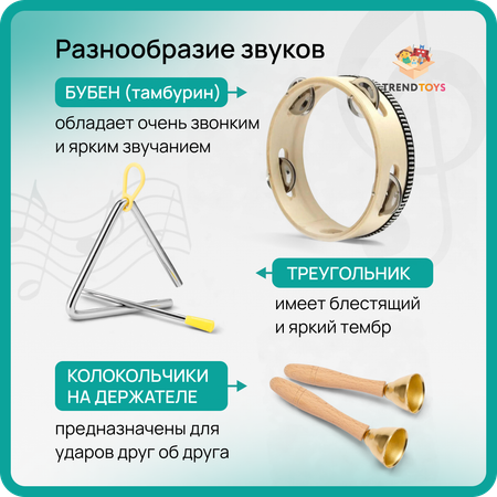 Детские музыкальные инструменты TrendToys Игровой набор 6 предметов