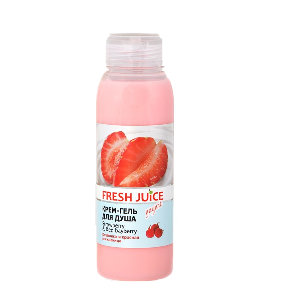 Крем-гель для душа Fresh Juice Клубника и Красная восковница 300 мл - фото 1