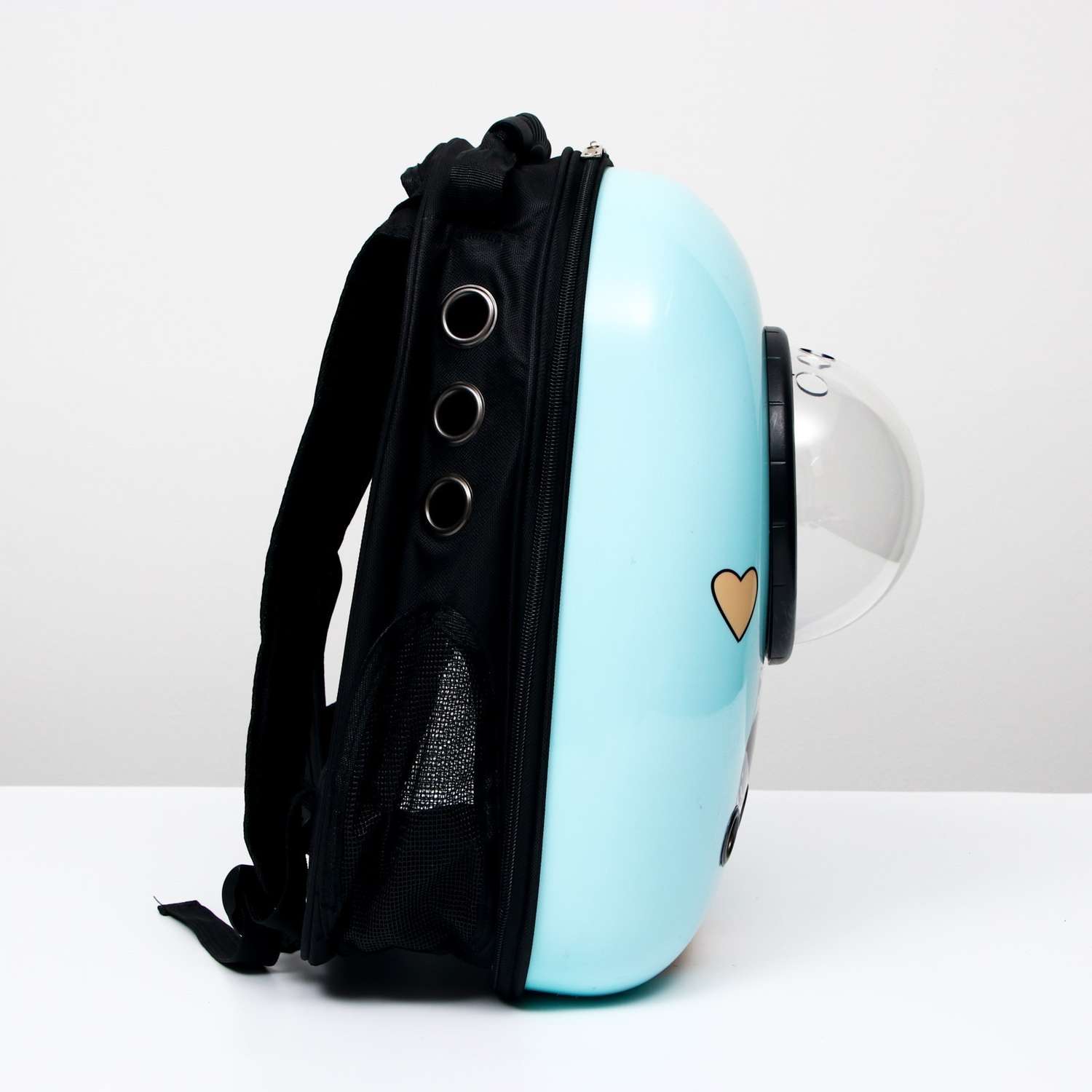Рюкзак для переноски животных Пижон с окном для обзора «Гламуррр» голубой - фото 2
