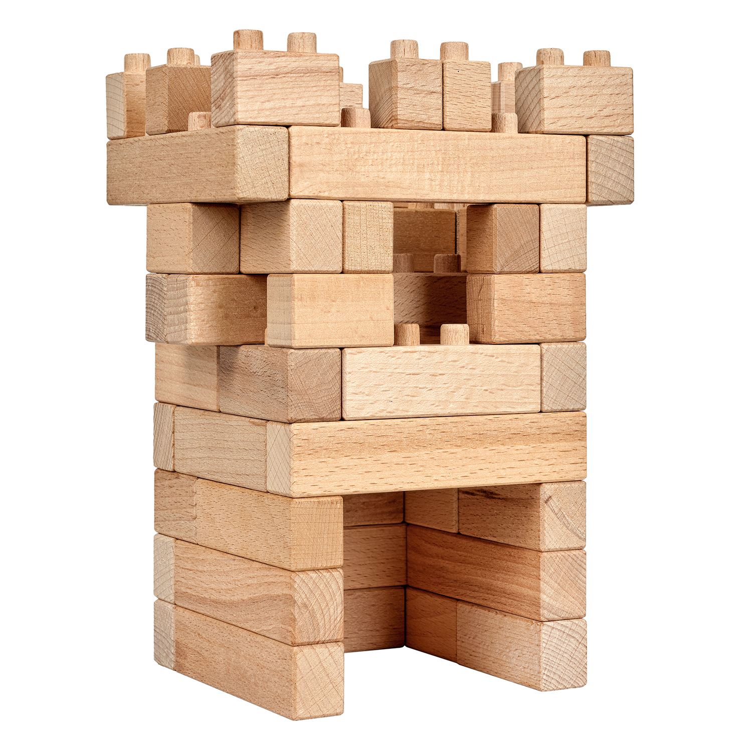 Деревянный конструктор WOOD BLOCKS Набор деревянных кубиков 55 элементов - фото 1