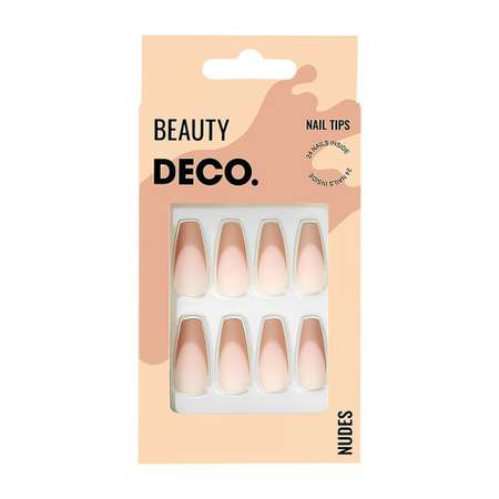 Накладные ногти DECO. Nudes french 24 шт + клеевые стикеры 24 шт