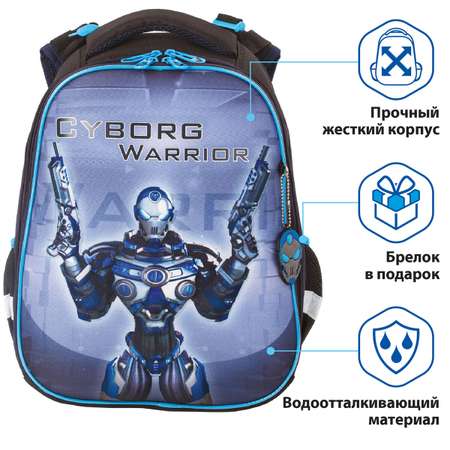 Ранец Brauberg Premium 2 отделения с брелком Cyborg 3D панель