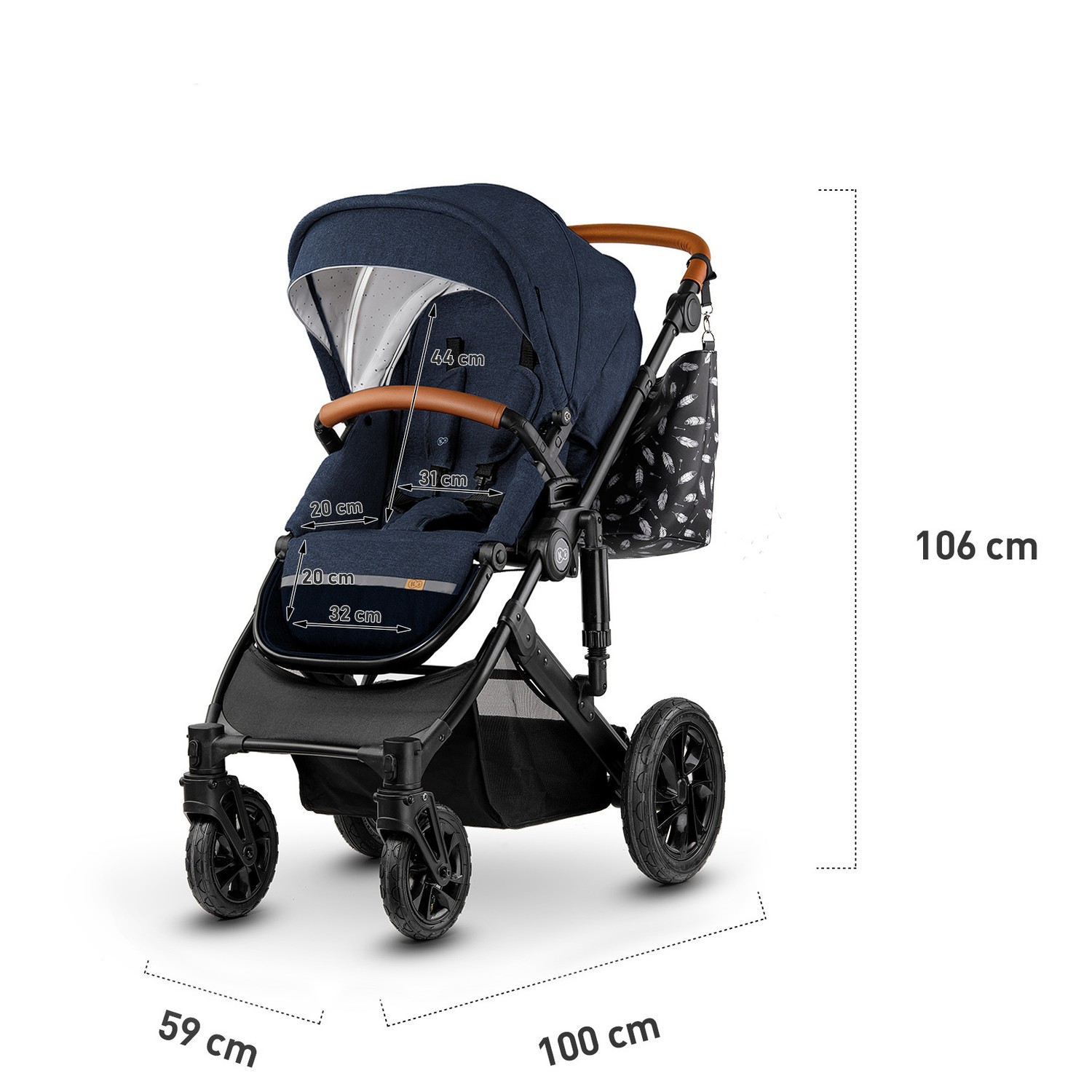 Коляска 2в1 Kinderkraft Prime Deep navy - фото 11