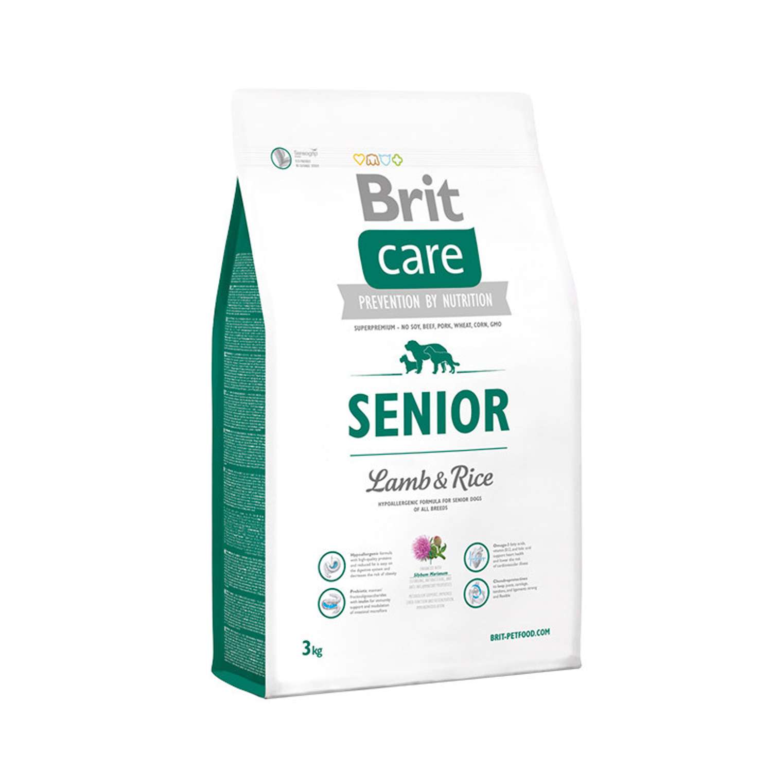 Корм для собак Brit Care 3кг для пожилых с ягненком и рисом сухой - фото 1