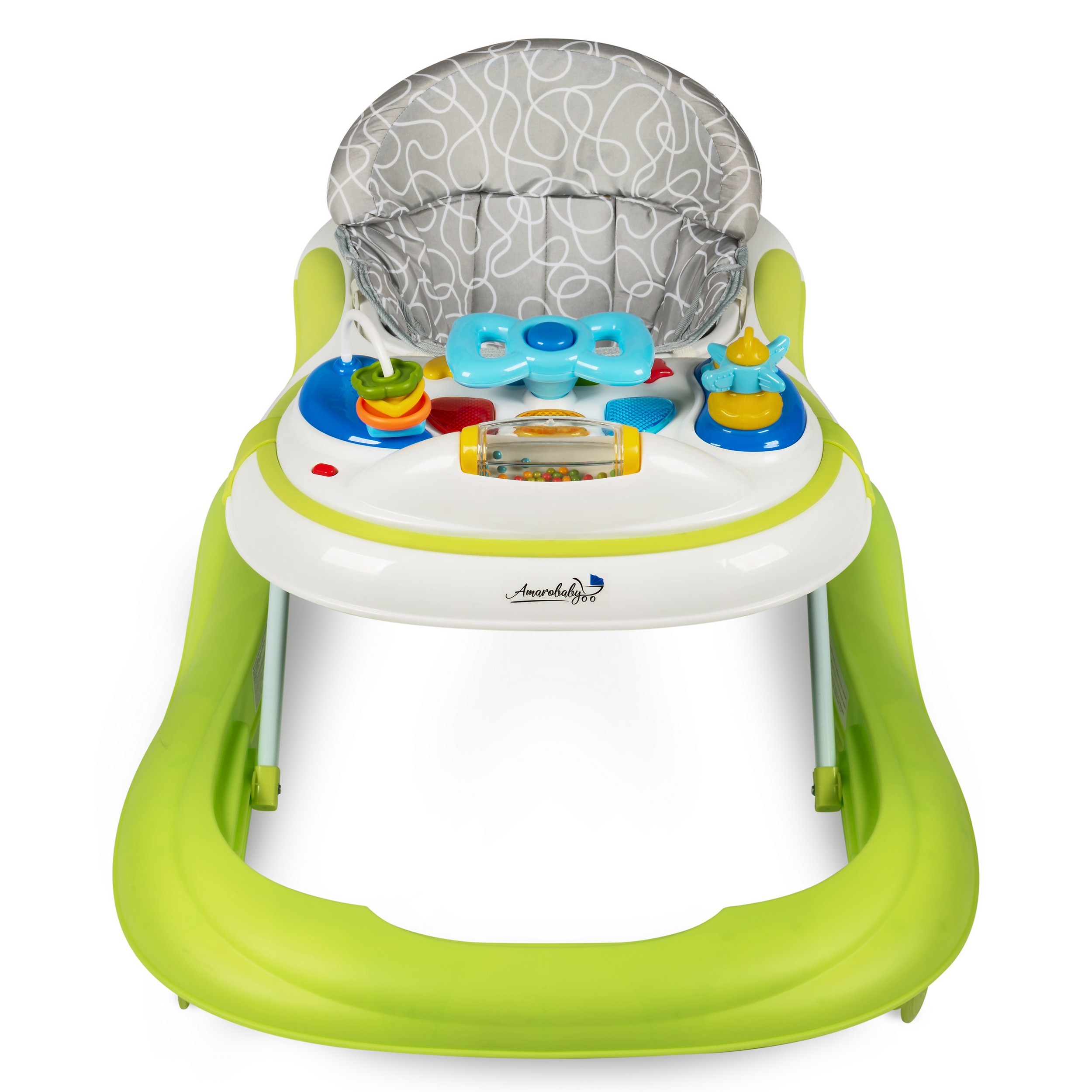 Ходунки Amarobaby Strolling Baby с электронной игровой панелью Зеленый - фото 3