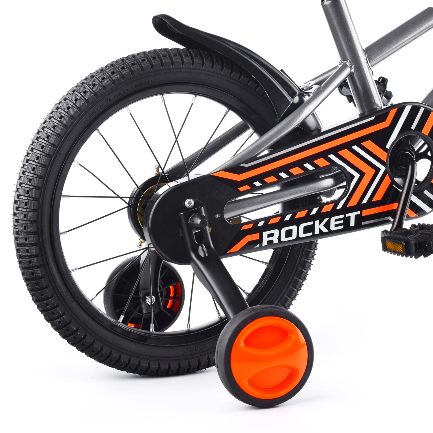 Велосипед детский 2-х колесный ROCKET 16 дюймов модель 2023 года R0106 оранжевый - фото 4