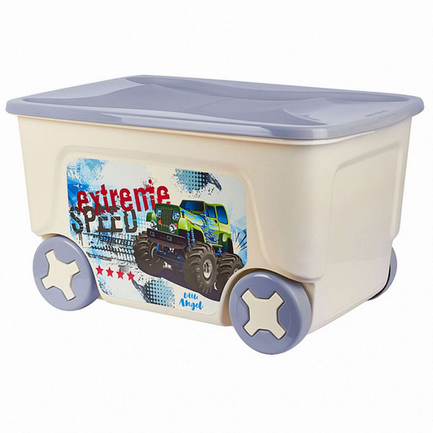 Ящик для игрушек PLASTIC REPABLIC baby на колесах с крышкой пластиковый 50 л - фото 3