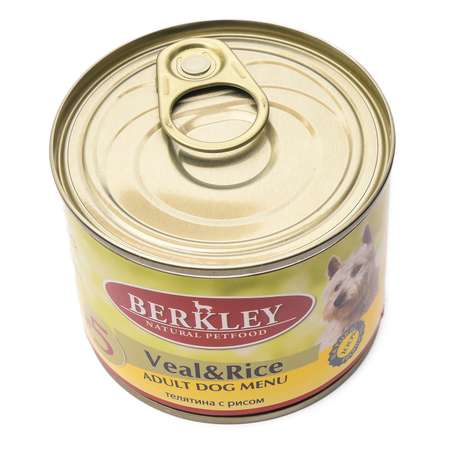 Корм для собак Berkley 200г №5 телятина с рисом консервированный