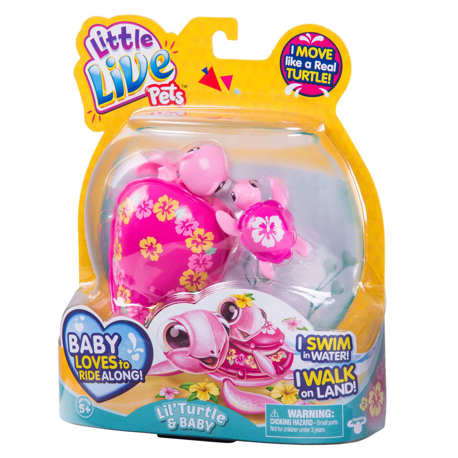 Черепашка Little Live Pets с малышом Алый верх Розовый низ - фото 5