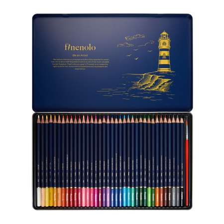 Набор акварельных карандашей Finenolo 36 цветов в металлическом пенале