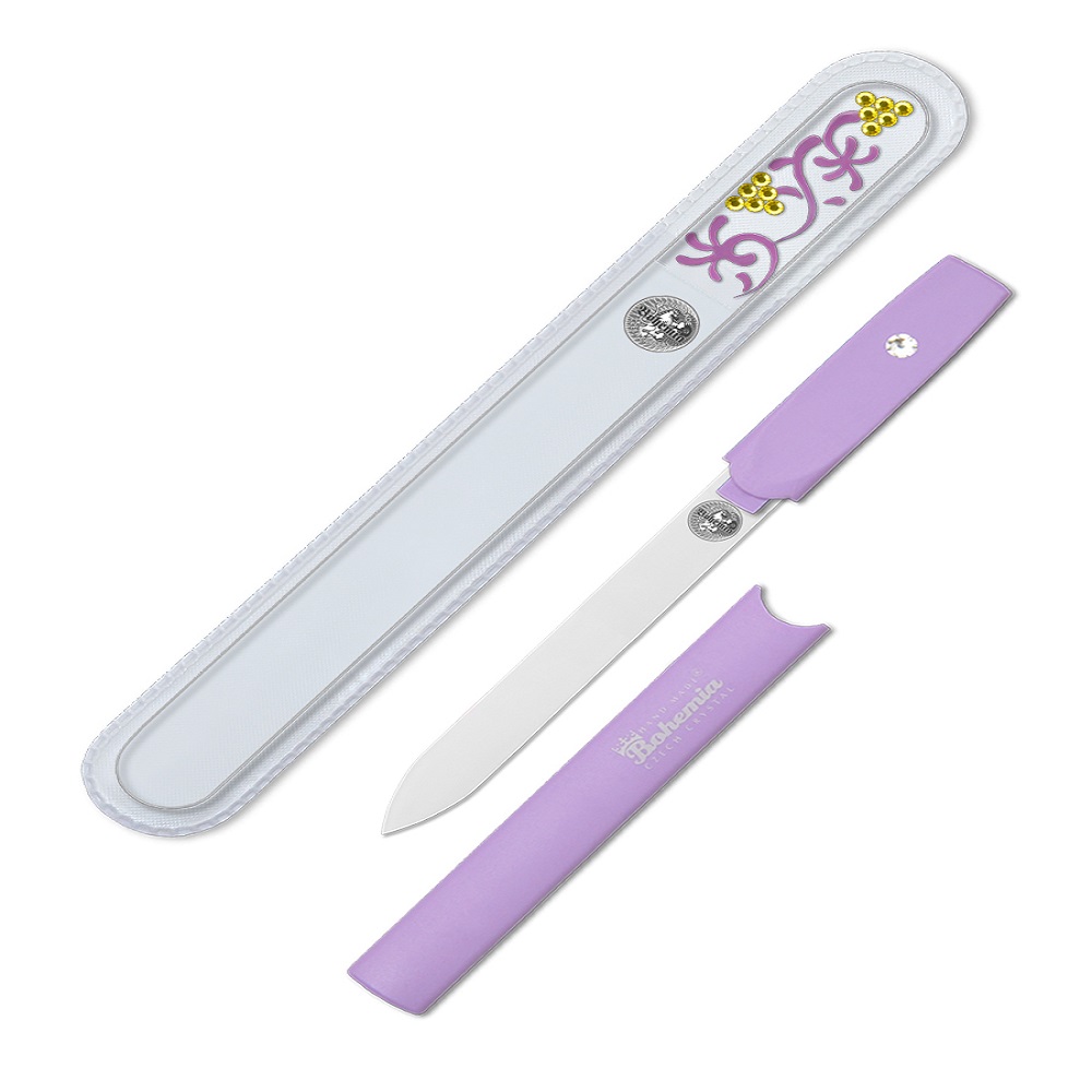 Пилки для ногтей BOHEMIA Czech Glass Nail Files набор 2 шт сиреневый - фото 1