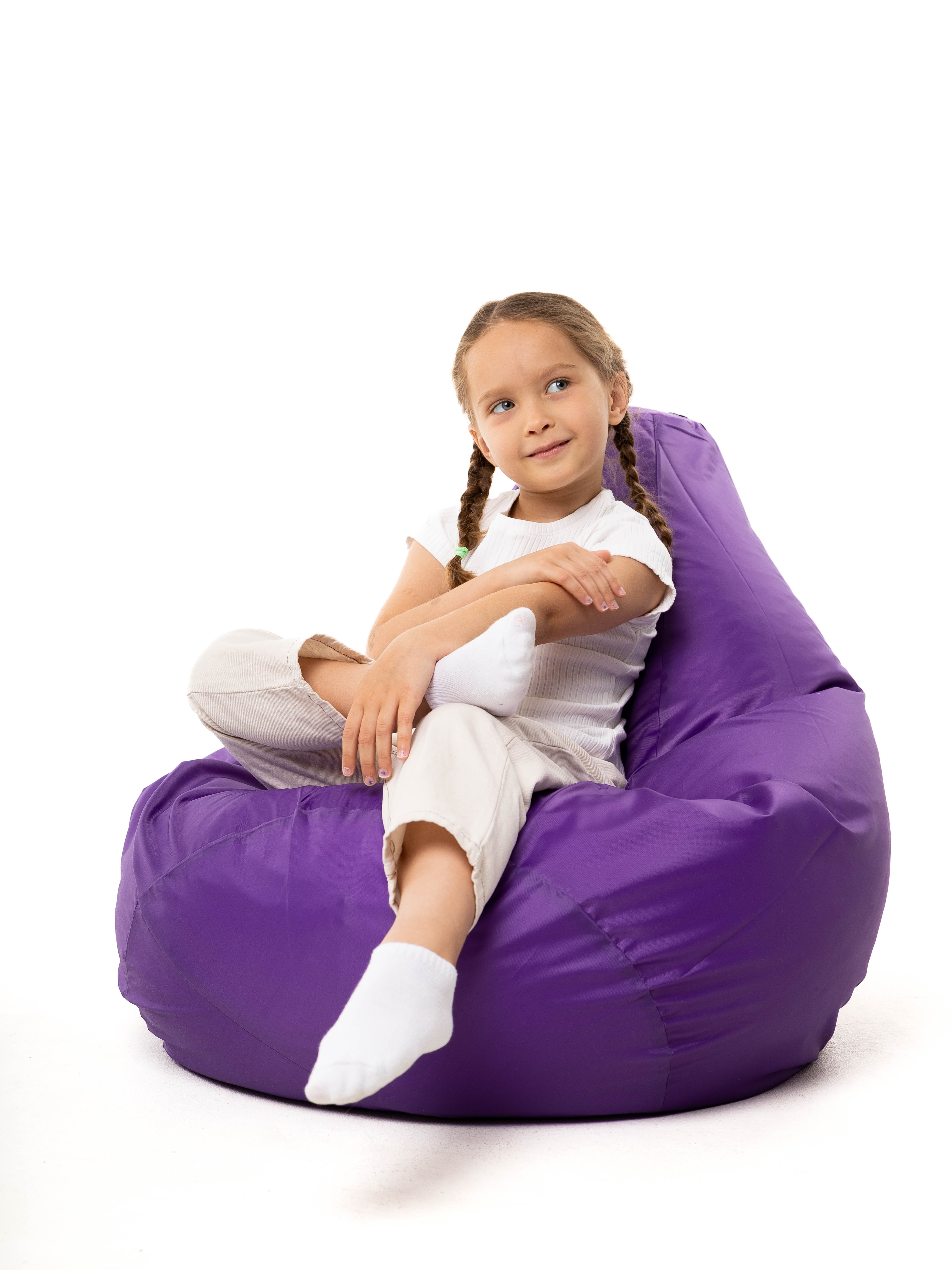 Кресло мешок груша PUFFGARDEN XL фиолетовое оксфорд ткань со съемным чехлом - фото 1