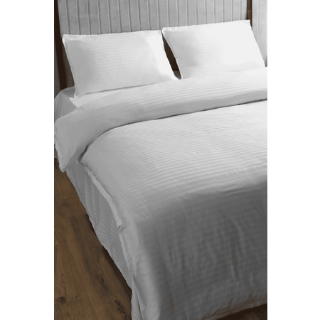 Комплект постельного белья LELIT 2-х спальный 100% страйп-сатин 125гр/м2 белый