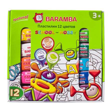 Пластилин Baramba на натуральной основе 12цветов B30012