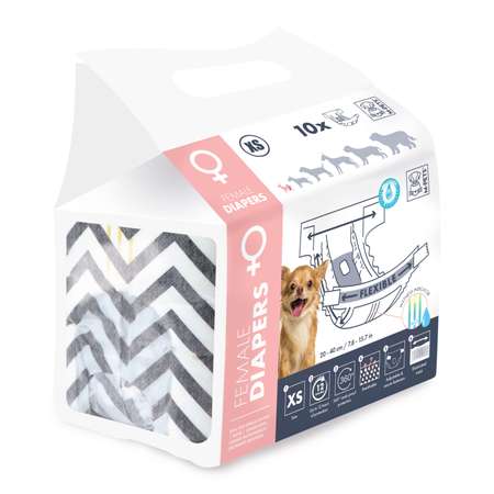 Подгузники для собак M-PETS XS 20-40см 10шт