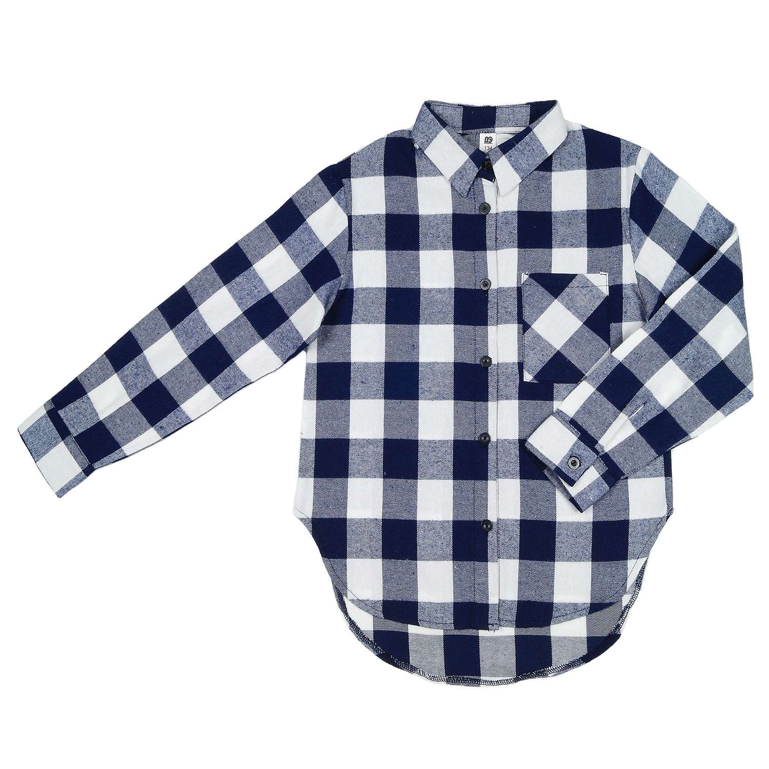 Рубашка Детская Одежда 4101Флн/белый_синий2 - фото 1