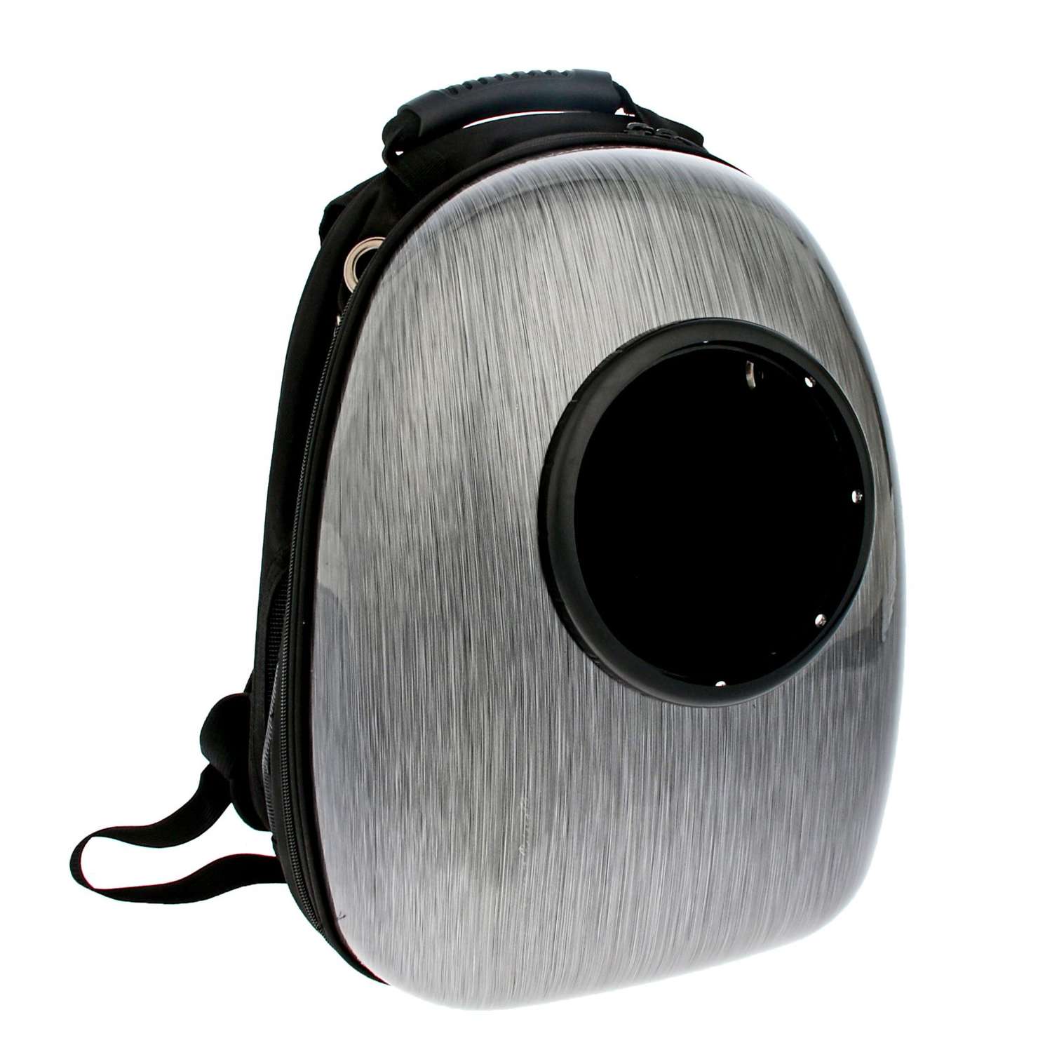 Рюкзак для переноски животных Пижон с окном для обзора 32х25х42 см серебристо-чёрный - фото 5