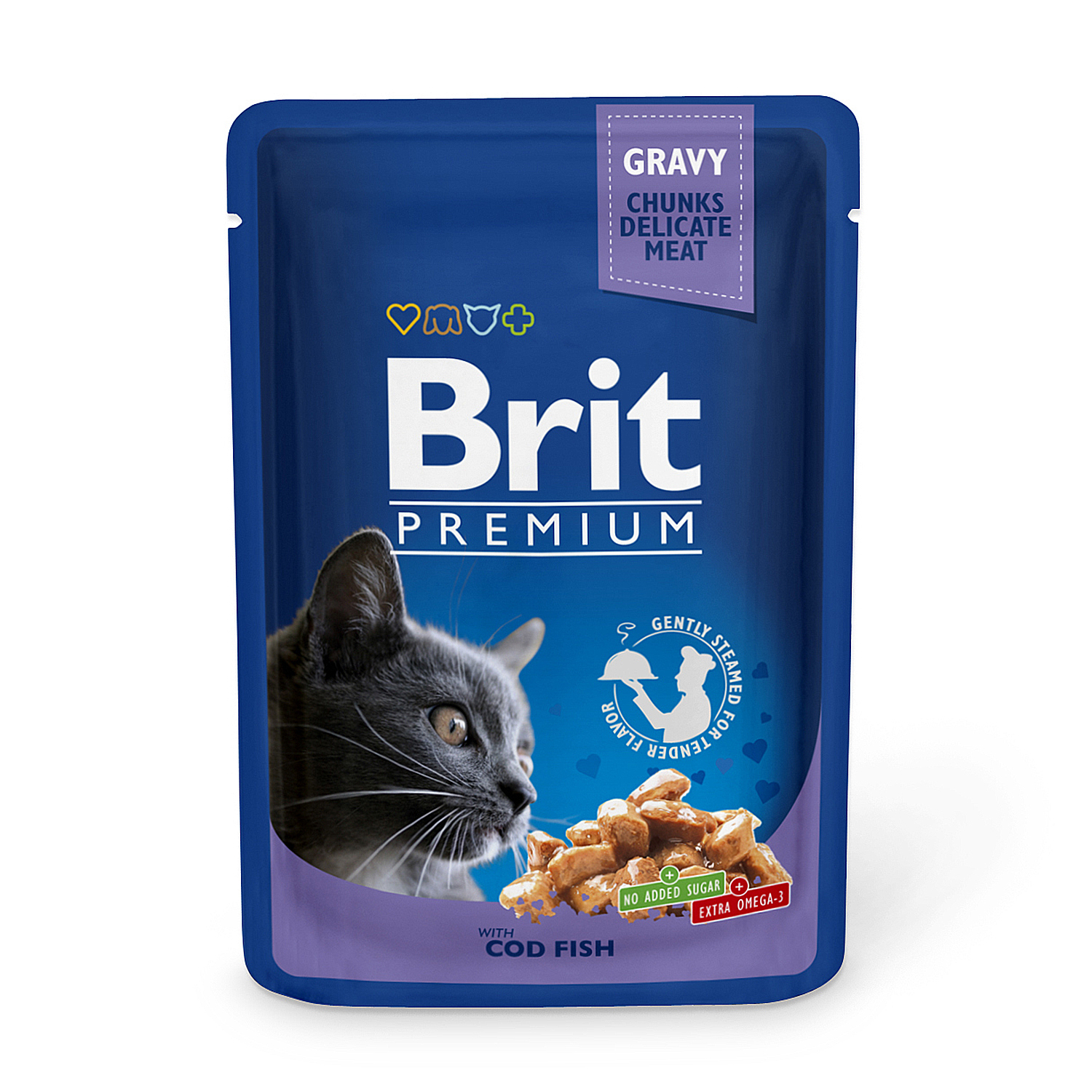 Корм влажный для кошек Brit Premium 100г треска - фото 1