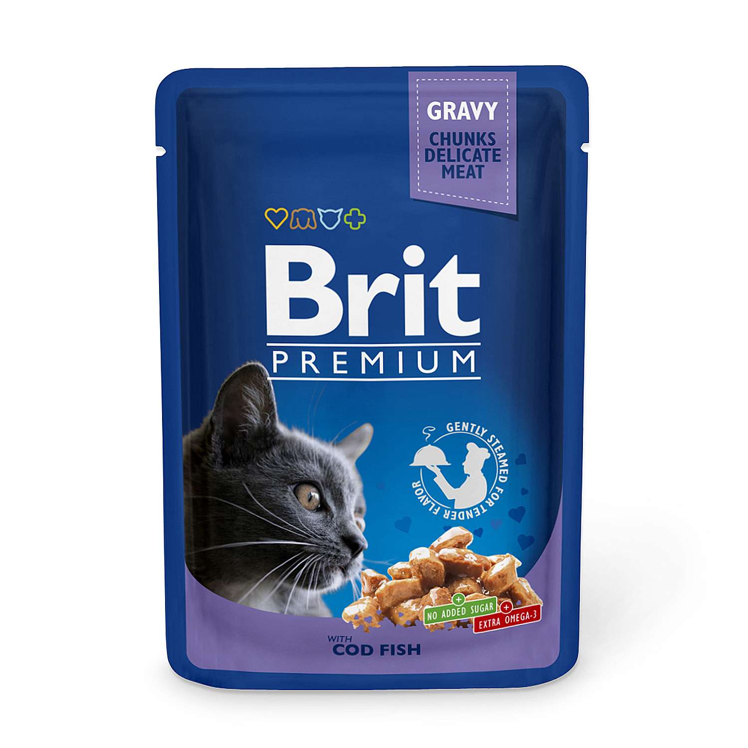 Корм влажный для кошек Brit Premium 100г треска - фото 1