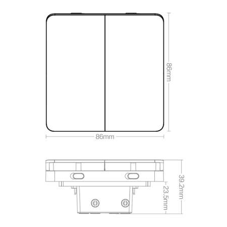 Умный выключатель Yeelight Smart Switch Light 2 клавиши