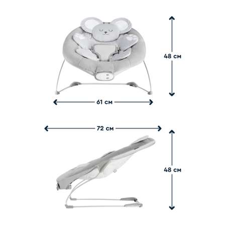 Шезлонг-баунсер Junion Micey с первых дней жизни