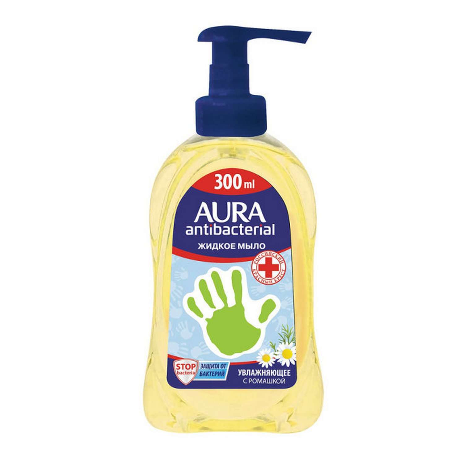 Жидкое мыло AURA Antibacterial С антибактериальным эффектом Ромашка 300мл - фото 1