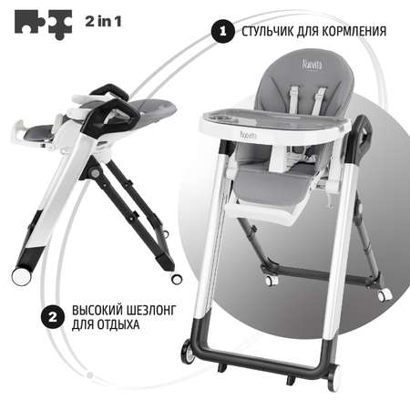 Стульчик для кормления Nuovita Orbita Темно-серый Серебристый