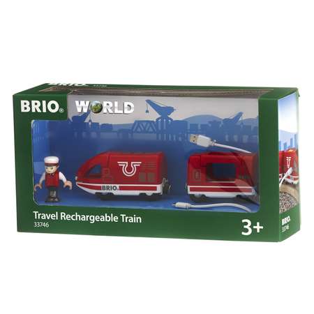 Железная дорога деревянная BRIO пассажирский поезд с USB подзарядкой