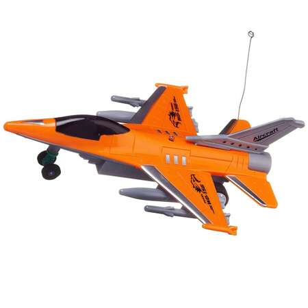 Самолет ABTOYS истребитель с двухканальным пультом управления световые эффекты оранжевый