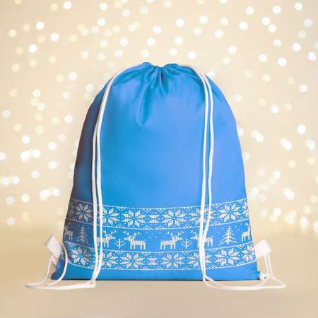 Мешок-рюкзак Sima-Land новогодний на шнурке. цвет голубой
