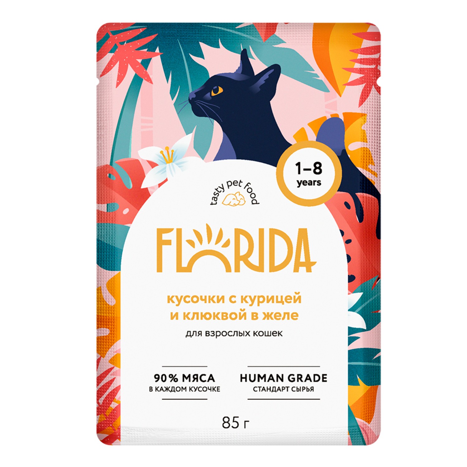 Влажный корм для кошек Florida 0.085 кг курица (полнорационный) - фото 1