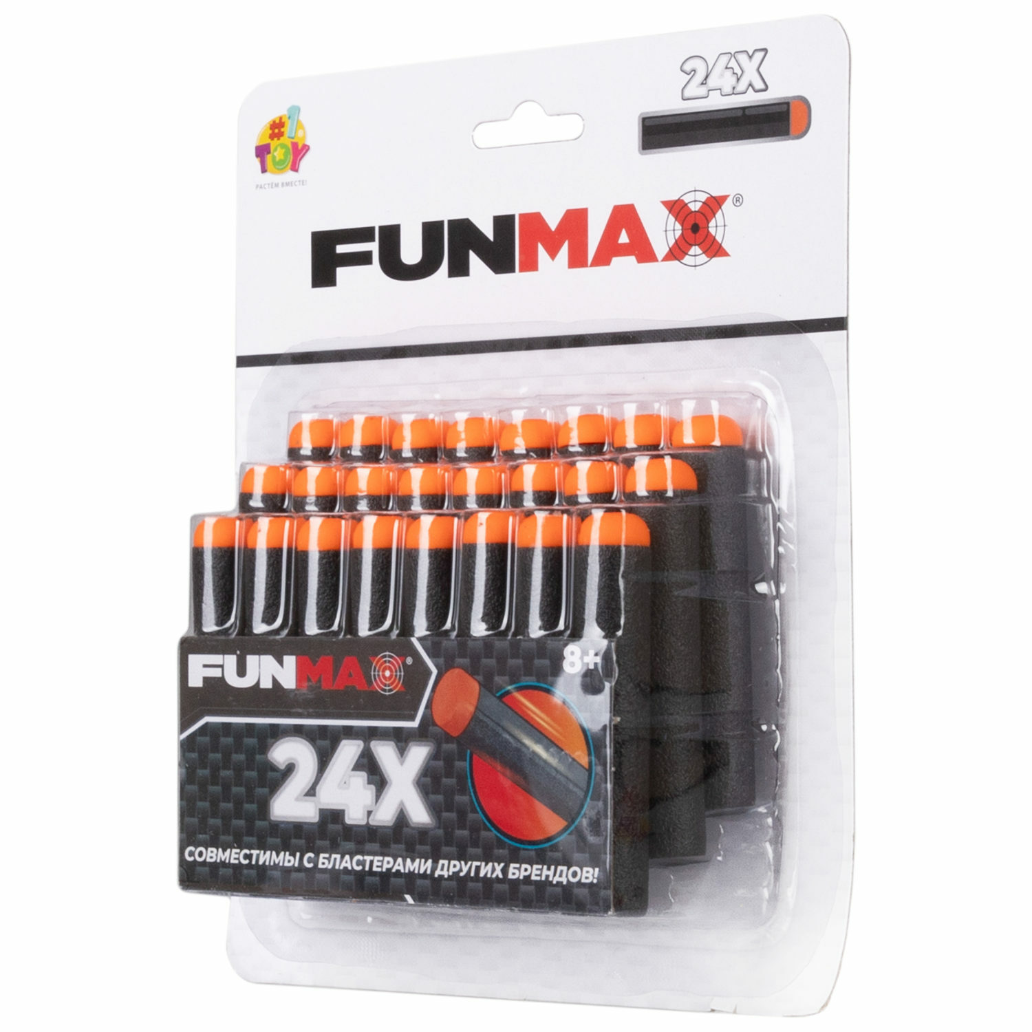 Фанмакс Патроны для бластера FunMax 1TOY игрушечные мягкие пули набор 24 EVA снаряда - фото 4