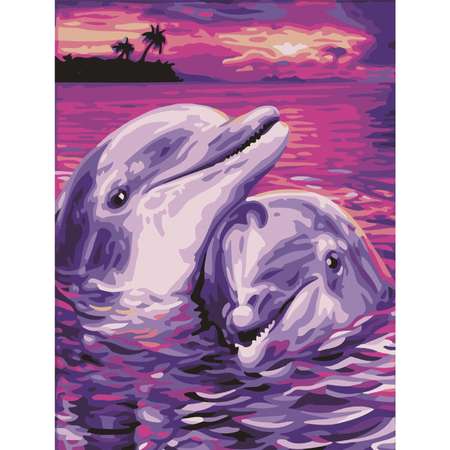 Картина по номерам Остров Сокровищ антистресс Дельфины