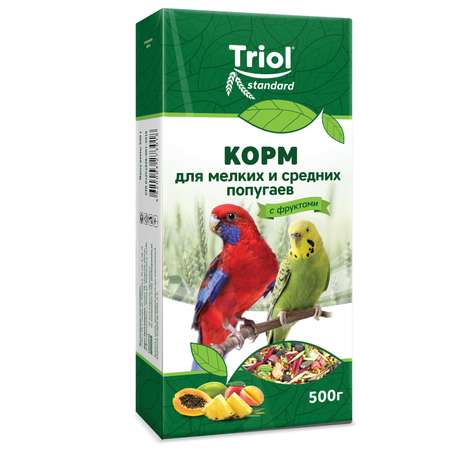 Корм для попугаев Triol 500г Standard мелких и средних с фруктами