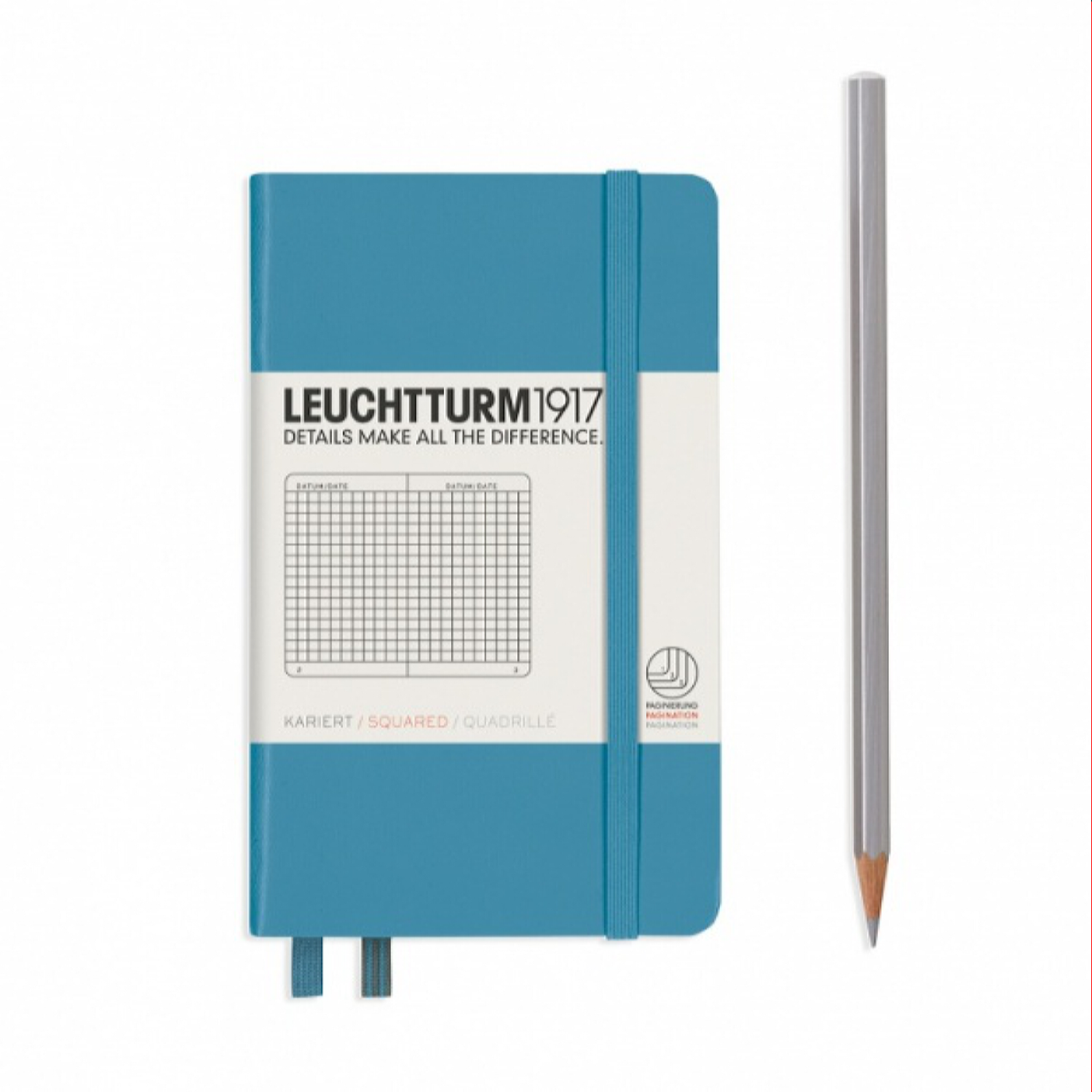 Блокнот Leuchtturm1917 Classic A6 80гм2 187 стр в клетку твердая обложка цвет нордический синий - фото 1