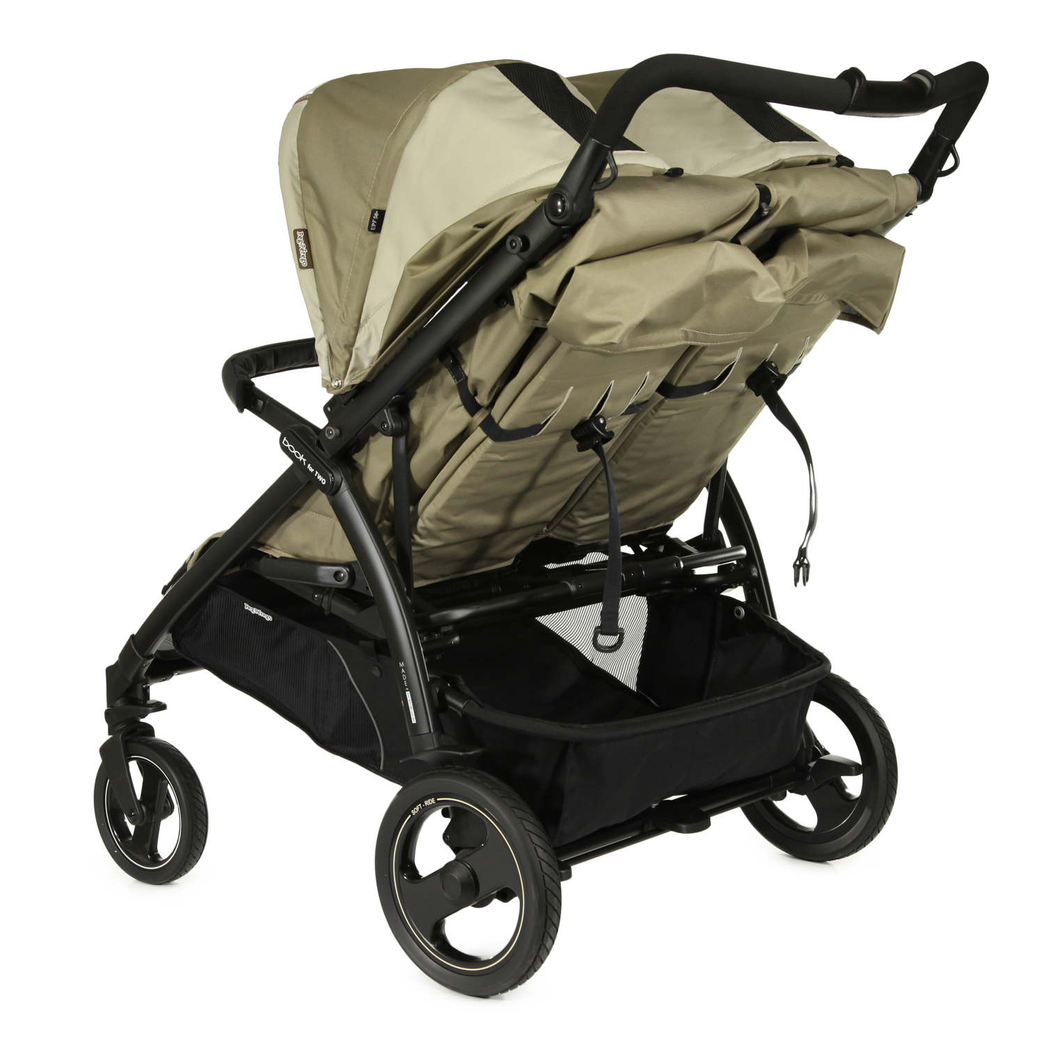 Коляска прогулочная для близнецов Peg-Perego Book For Two Classic Beige - фото 7