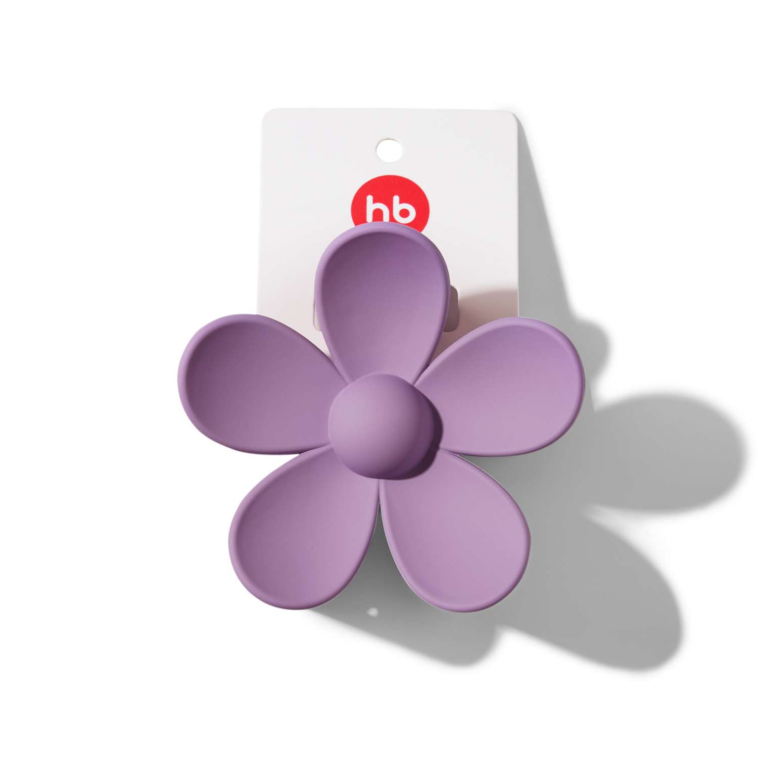 Заколка для волос Happy Baby Крабик с мягкой пружиной цветочек фиолетовый - фото 1