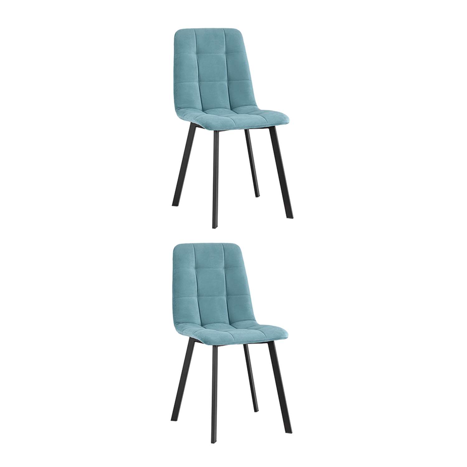 Комплект стульев Фабрикант 2 шт Oliver Square велюр пыльно-голубой - фото 1