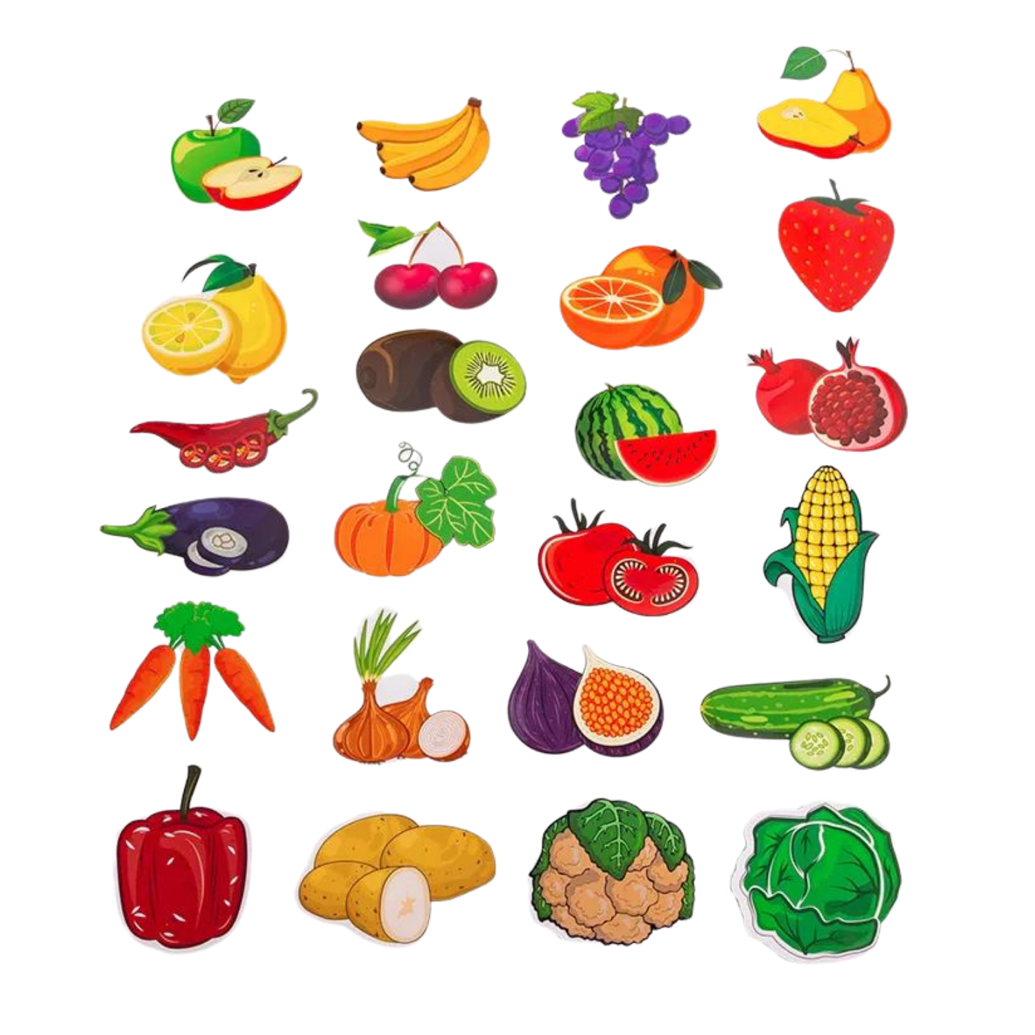 Магнитный набор Анданте Овощи фрукты разные продукты 55 элементов - фото 2