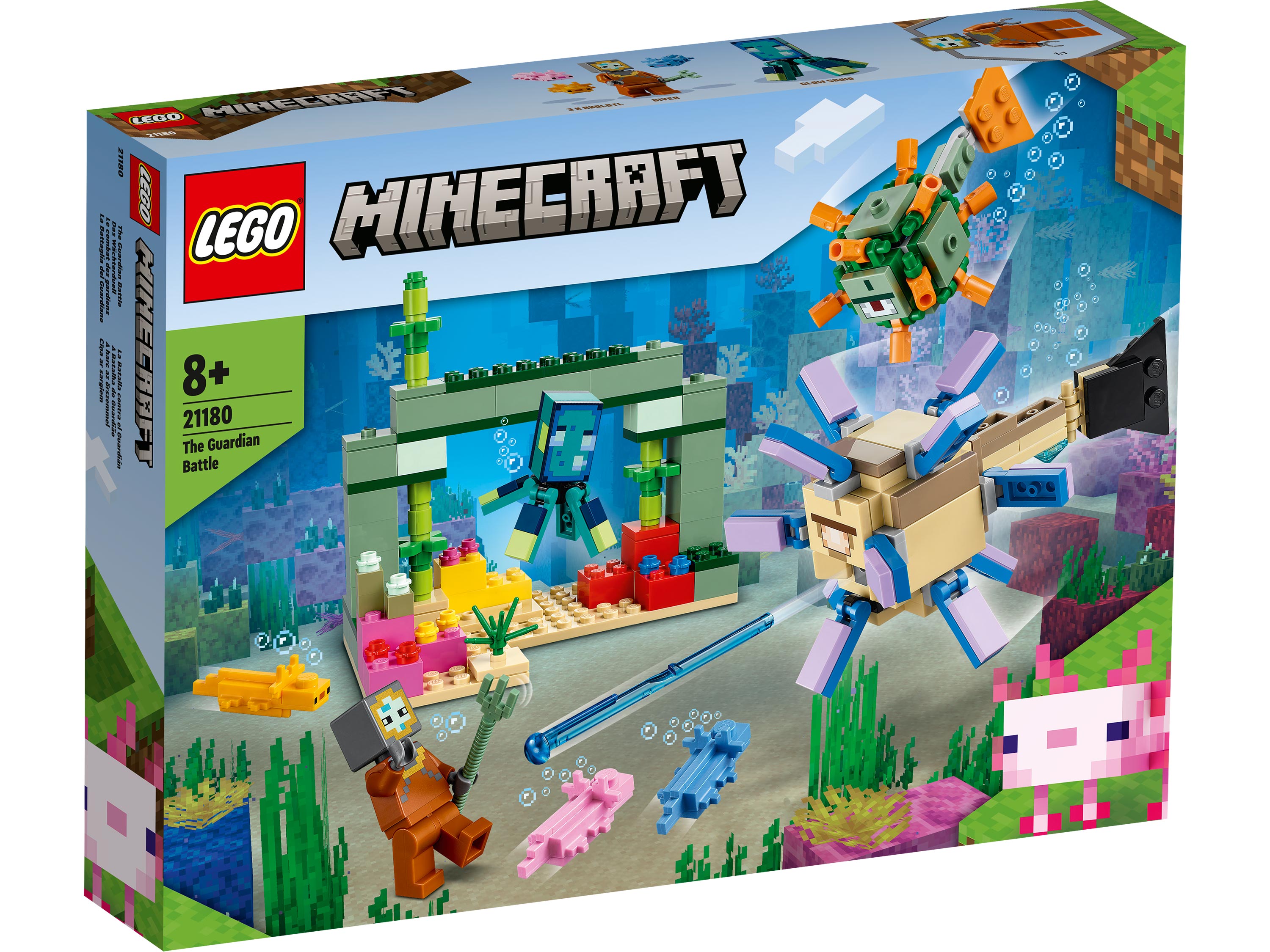 Конструктор детский LEGO Minecraft Битва со стражем 21180 купить по цене  3304 ₽ в интернет-магазине Детский мир